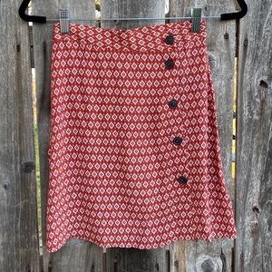 H&M • burnt orange button skirt